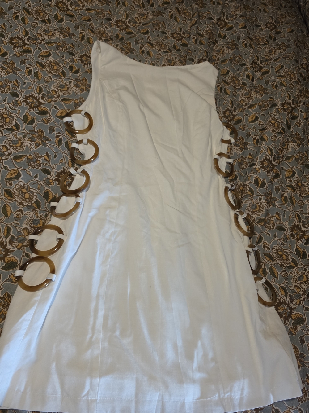 SHEIN White Mini Dress with Gold Rings